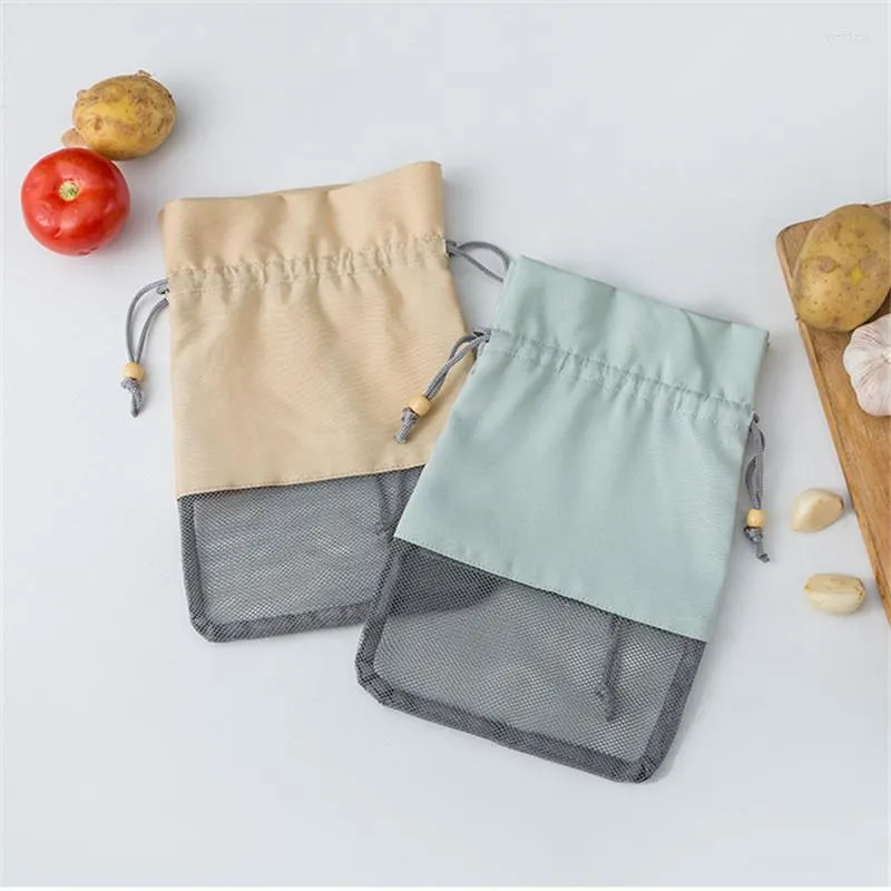 Bolsas de armazenamento Multiouse Kitchen Kitchen Batata Tomato Handato Passível Fruta e Vegetal Saco de Bolsa Cesta Hollo Organizar Mesh