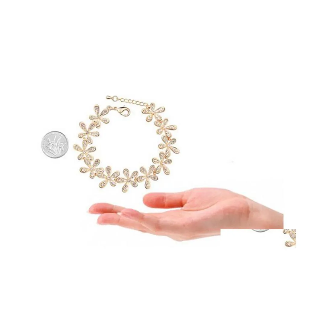 Bracelets porte-bonheur jolies femmes Vintage bohème strass alliage flocon de neige Bracelet étendu Dh livraison directe bijoux Dhlaw