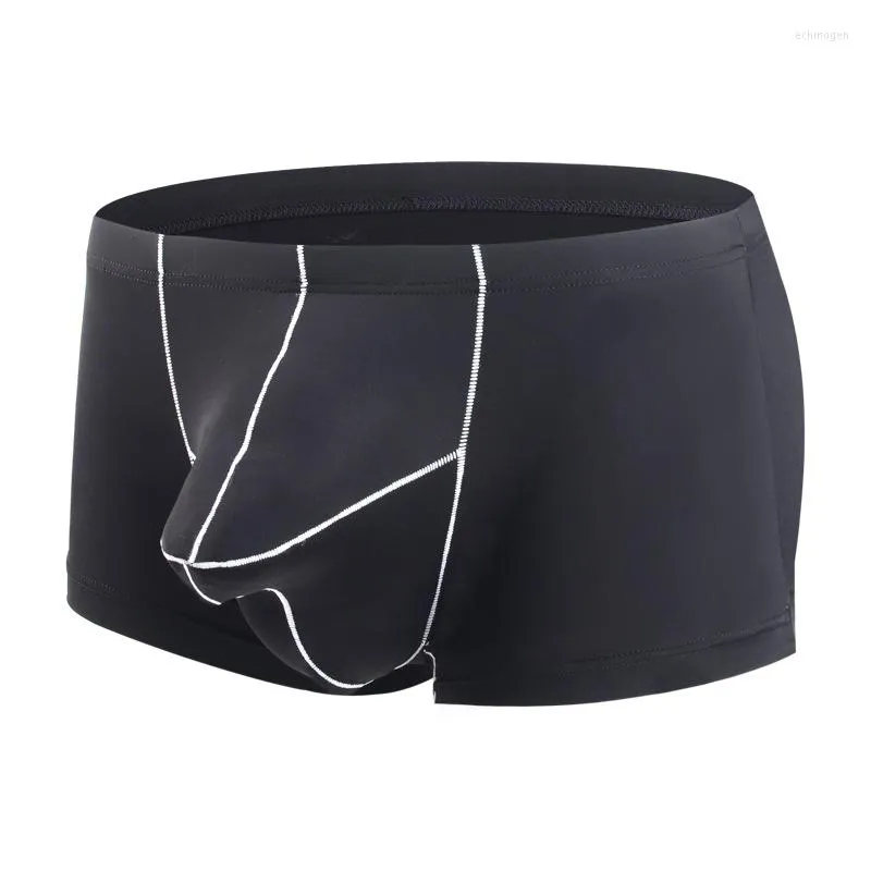 Underpants Fashion RU US ASIAN MENS TEENAGE ADULT ICE SILK SOFT THIN SPORT LINGERIE BOXER UNDERWEAR GAY BIG POUCH BAG