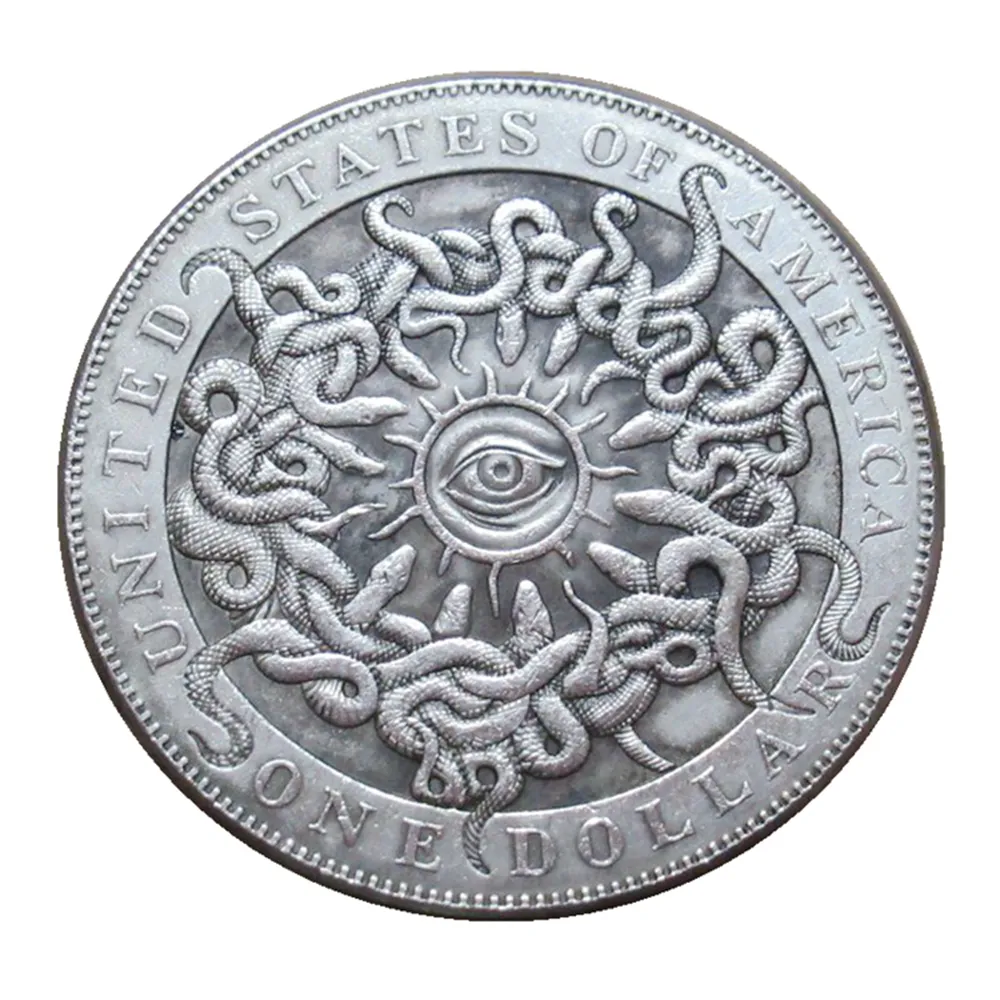Hobo Coins USA Morgan Dollar Eye handgeschnitzte Kopie Münzen Metallhandwerk besondere Geschenke #0108