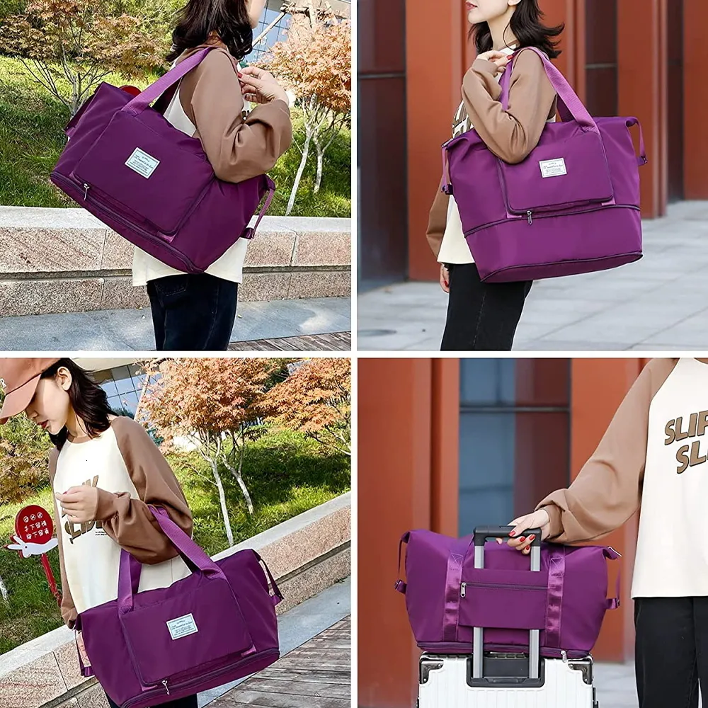 Women's Travel Duffel Bag: Foldable Large Capacity Tote, Waterproof Sports Gym Yoga Crossbody Handbag