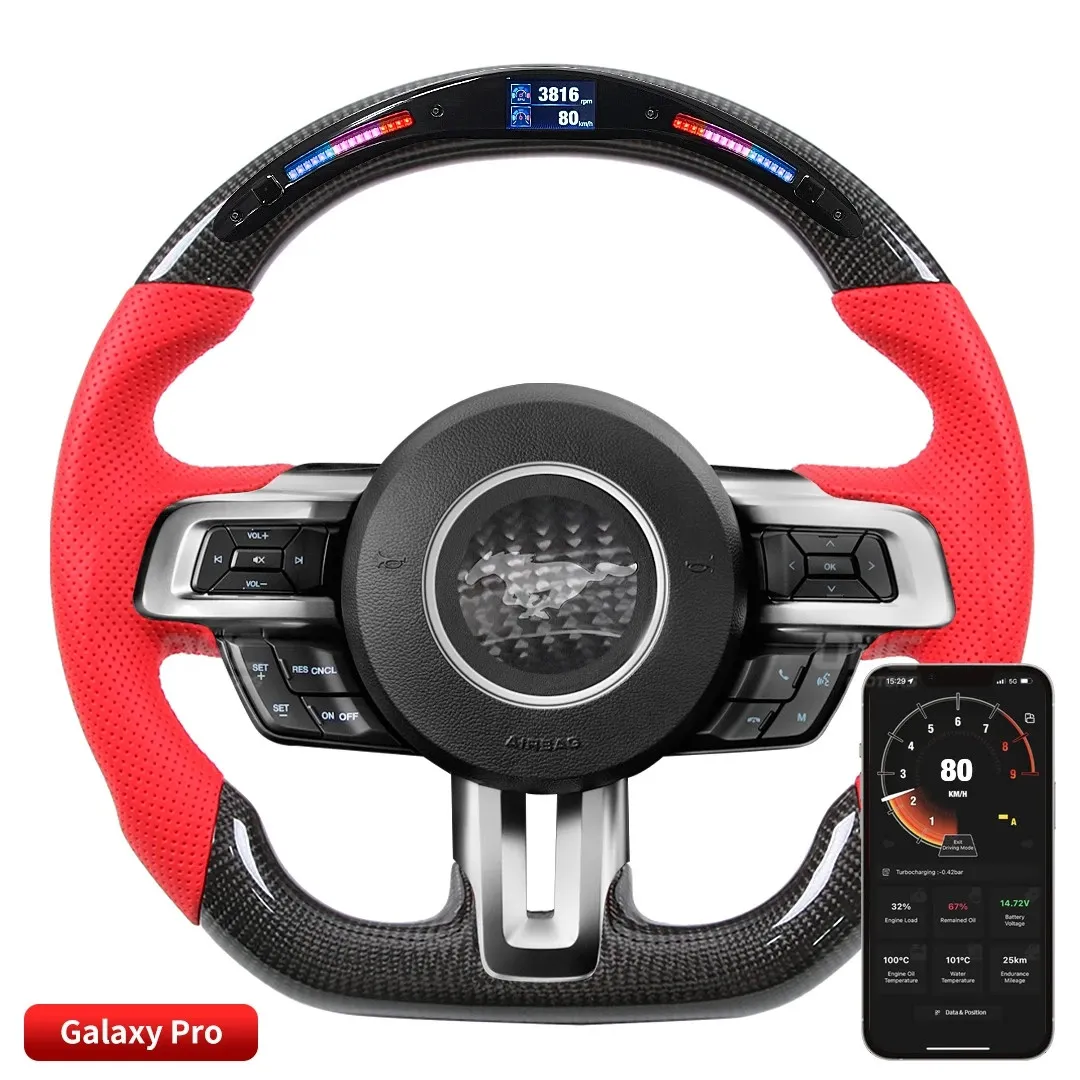 Racing Steering Wheel For Ford Mustang 20 16-20 18 Carbon Fiber Driving Steering System