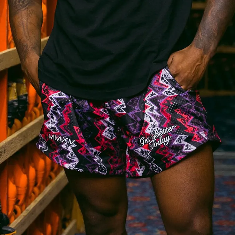 2024 Mens Shorts Het GBT -merk Double Mesh Gym Basketball Running for Men Word Today Today Male Print met Liner 230130