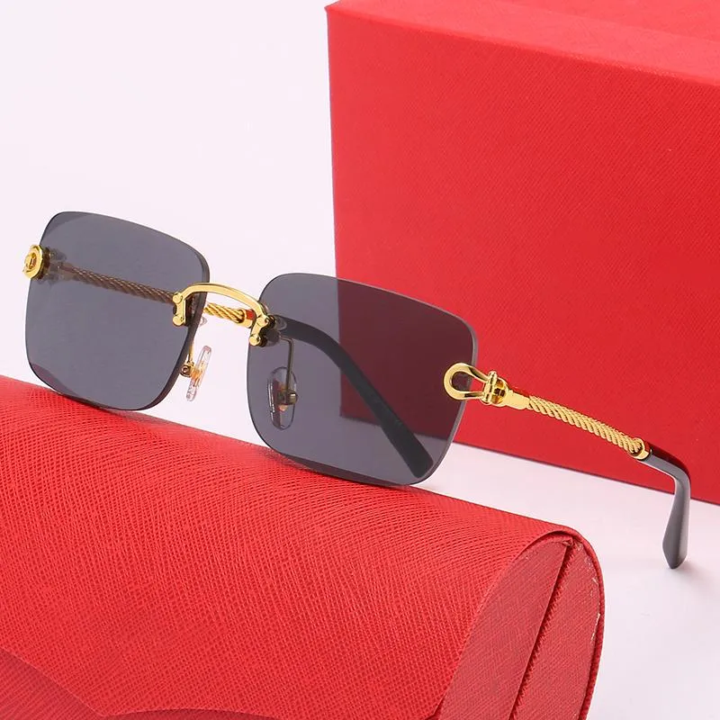 Occhiali da sole vintage quadrati da 52 mm Occhiali da sole da uomo di lusso popolari Montatura per occhiali da vista alla moda per donna Sport Mens Designer Screwdrive
