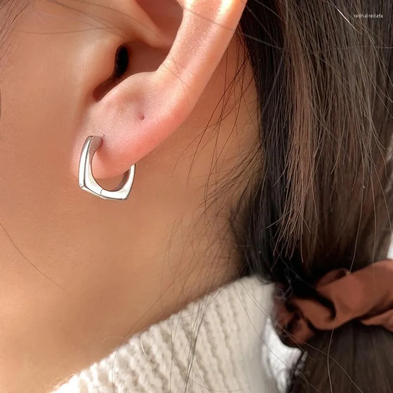 Hoopörhängen minimalistisk geometrisk fyrkant liten för kvinnor mode öronspänne punk piercing smycken