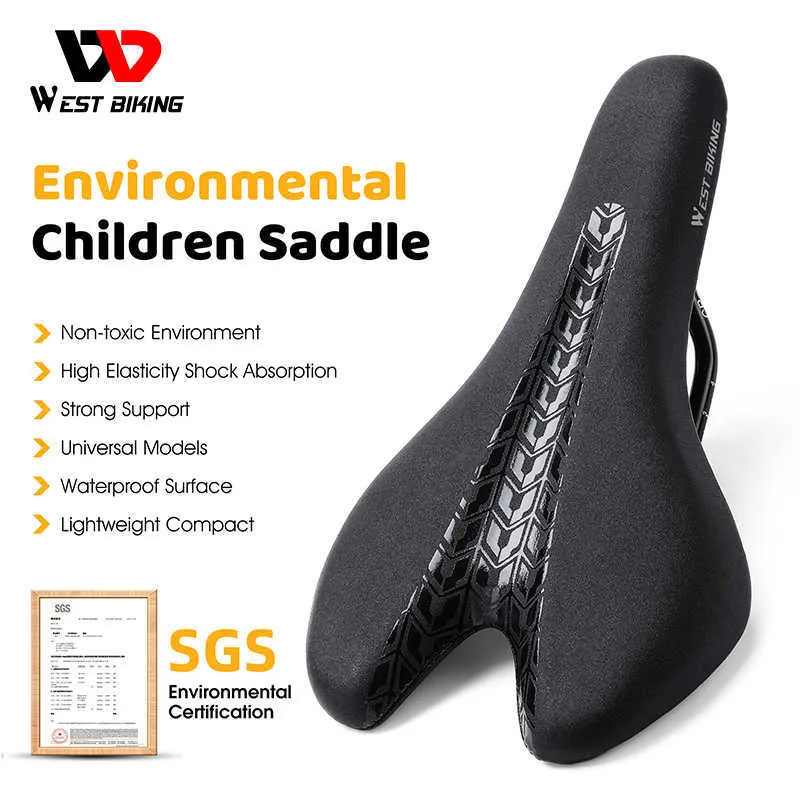 WEST BIKING SGS Children Bike Saddle Kid Shock Absorption Cycling Saddles Soft Bicycle Seat Ultralight MTB Road Riding Mat 0130