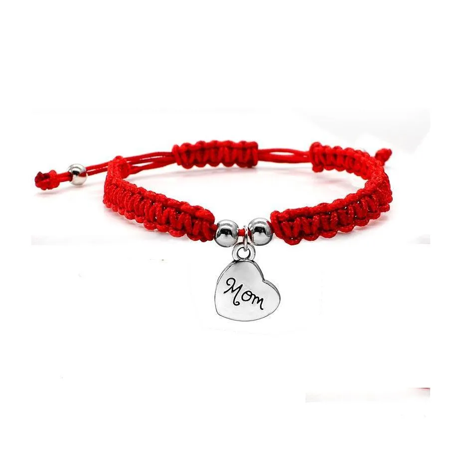 Link Chain behoorlijk gelukkige armband Ik hou van je moeder Red Thread Beautif armbanden sieraden voor mama moederdag cadeau Familie zegen chic cha dhvik