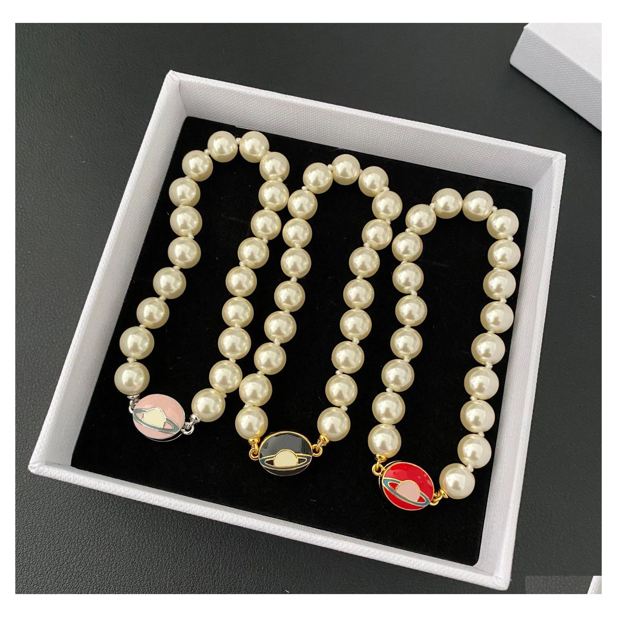 Beaded Pearl Strands Bracelets For Women Customized Jewelry Enamel Bracelet Classic Punk Trendy Magnetic Buckle Fashion Designer Acc Dhkqt