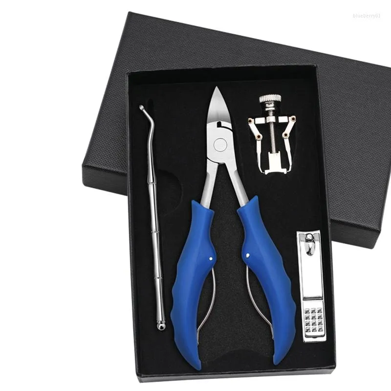 Nagelkunst-Sets, Werkzeugset für eingewachsene Zehennägel (4 Stück), Pro-Zehenknipser-Set für dicke Edelstahl-Maniküre und Pediküre