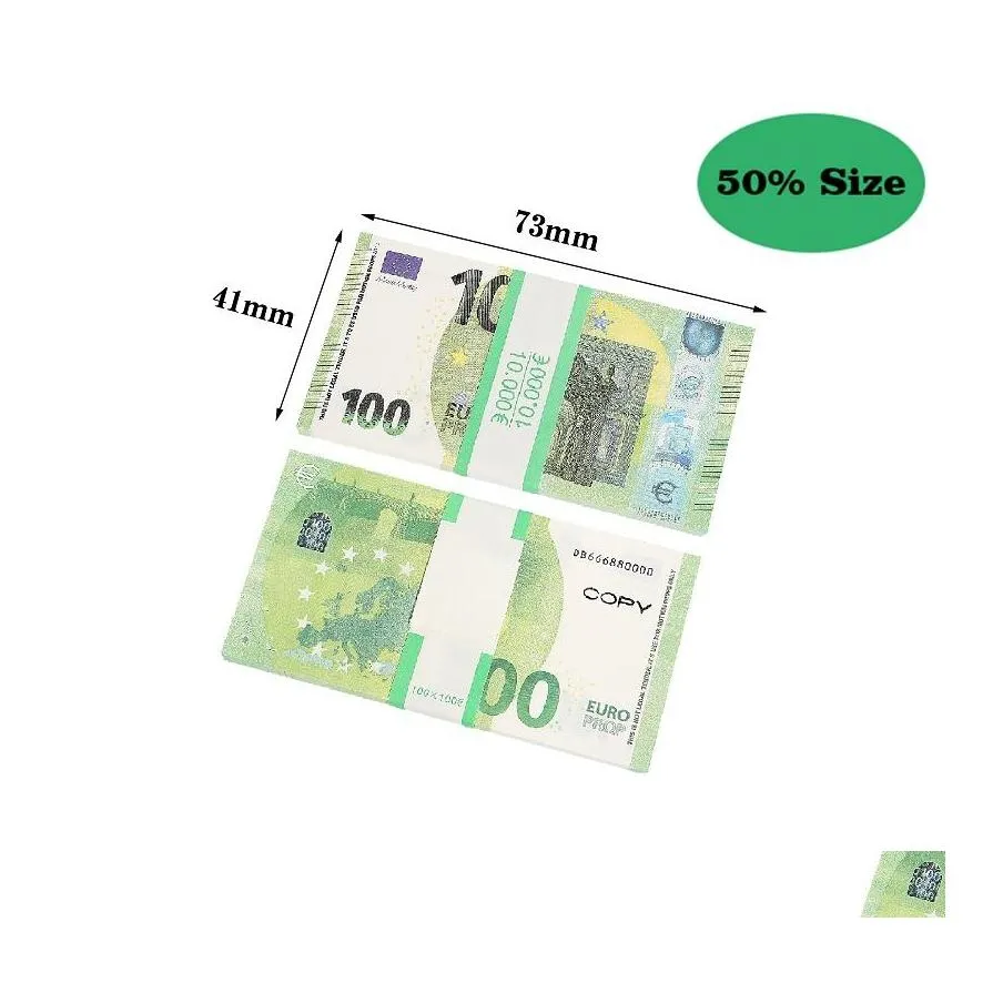 Другие праздничные вечеринки поставки Prop Money Copity Banknote Toy Currence Fake Euro Kids Gift 50 долларов.