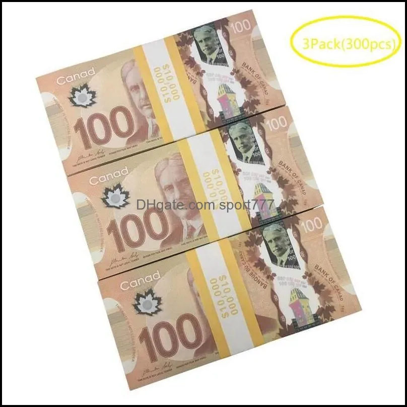 Novelty Games Prop Cad Game Money 5/10/20/50/100 Copy Canadian Dollar Canada Banknotes Fake Notes Movie Props Drop Delivery Toys Present Dhjgryr0x
