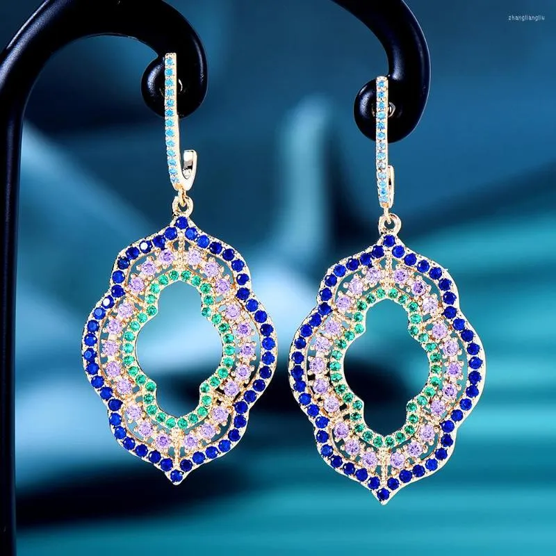 Stud -oorbellen Siscathy Luxe kubieke zirkonia dames hoepel voor stijlvolle accessoires feest geometrie mode sieraden drop verzending