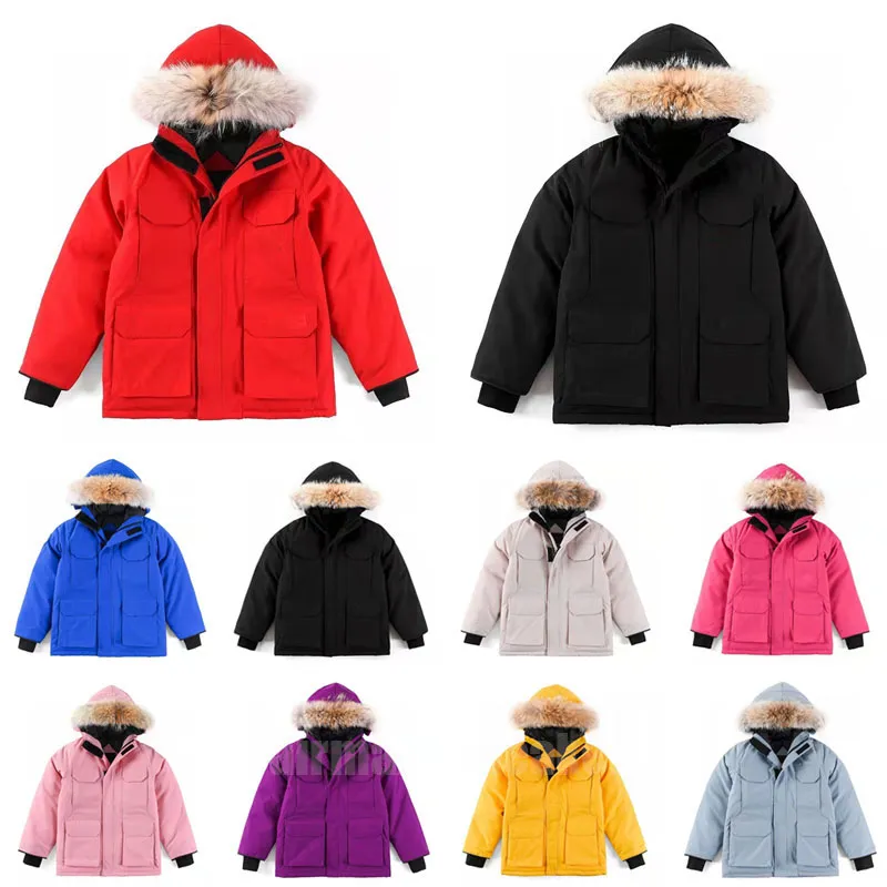 Barndesigner PBI Expedition Down Coat Winter Jacket pojke tjej tonåring ytterkläder jackor med märke tjocka varma rockar barn parkor