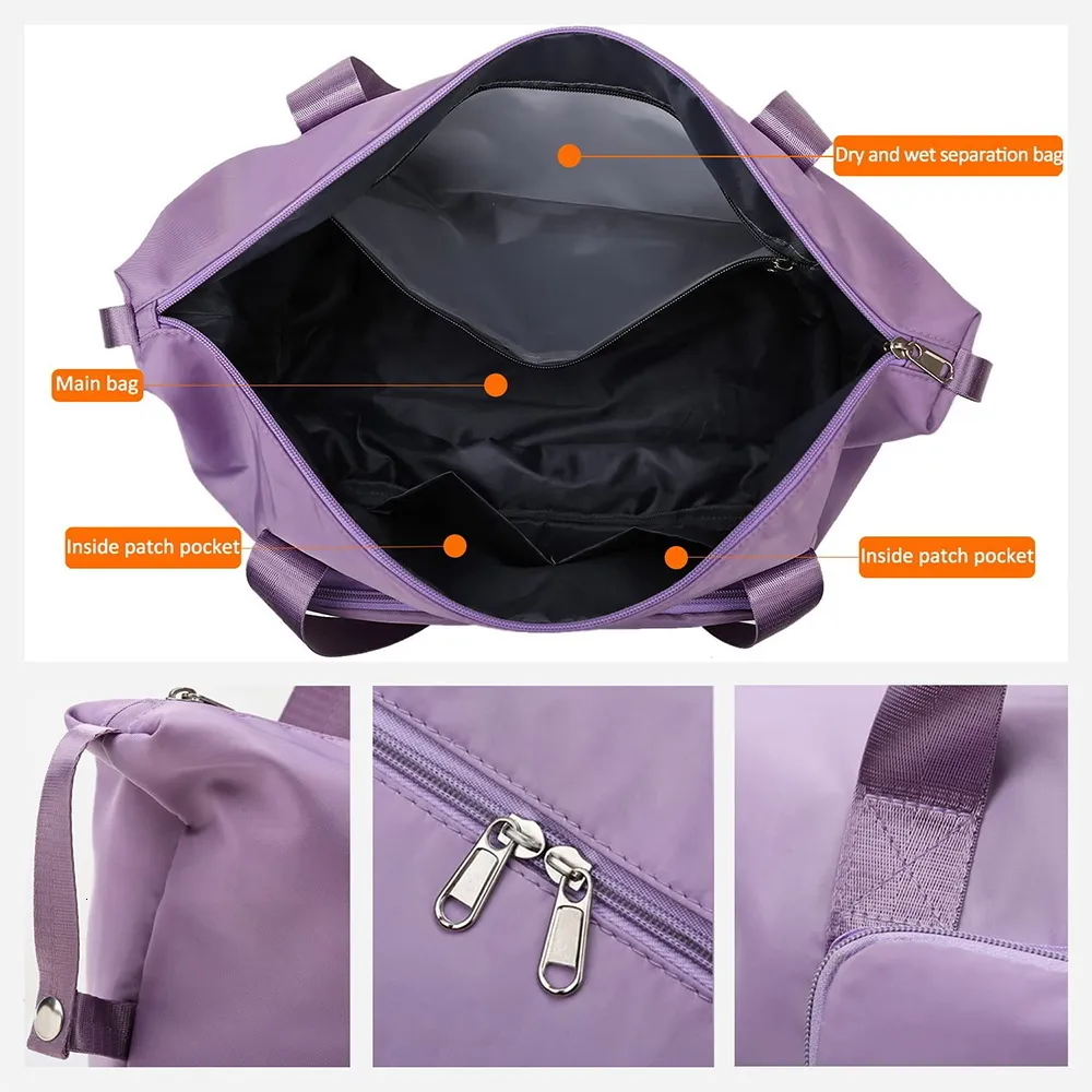 Women's Travel Duffel Bag: Foldable Large Capacity Tote, Waterproof Sports Gym Yoga Crossbody Handbag