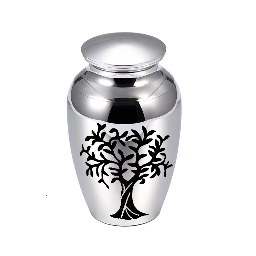 Chinese Style Products Tree of Life Urns for Human Ashes Cremation Mini Keepsake Aluminum alloy Memorial Holderging bag 230130