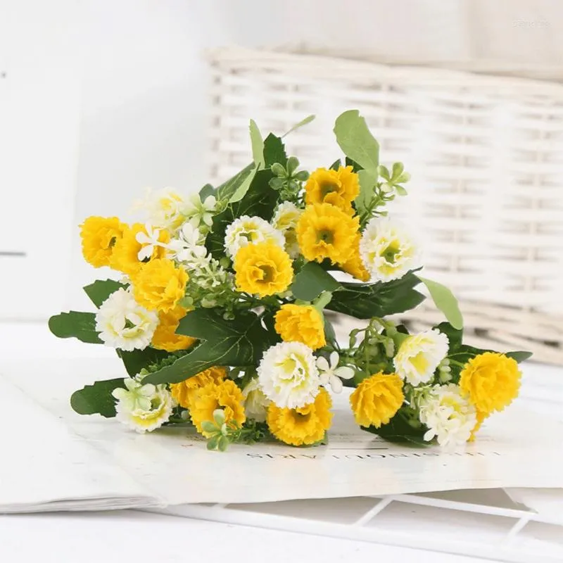 Fiori decorativi Bouquet di fiori artificiali Giardino di casa Ornamenti per desktop Puntelli di tiro Singolo mazzo Matrimonio finto Holding