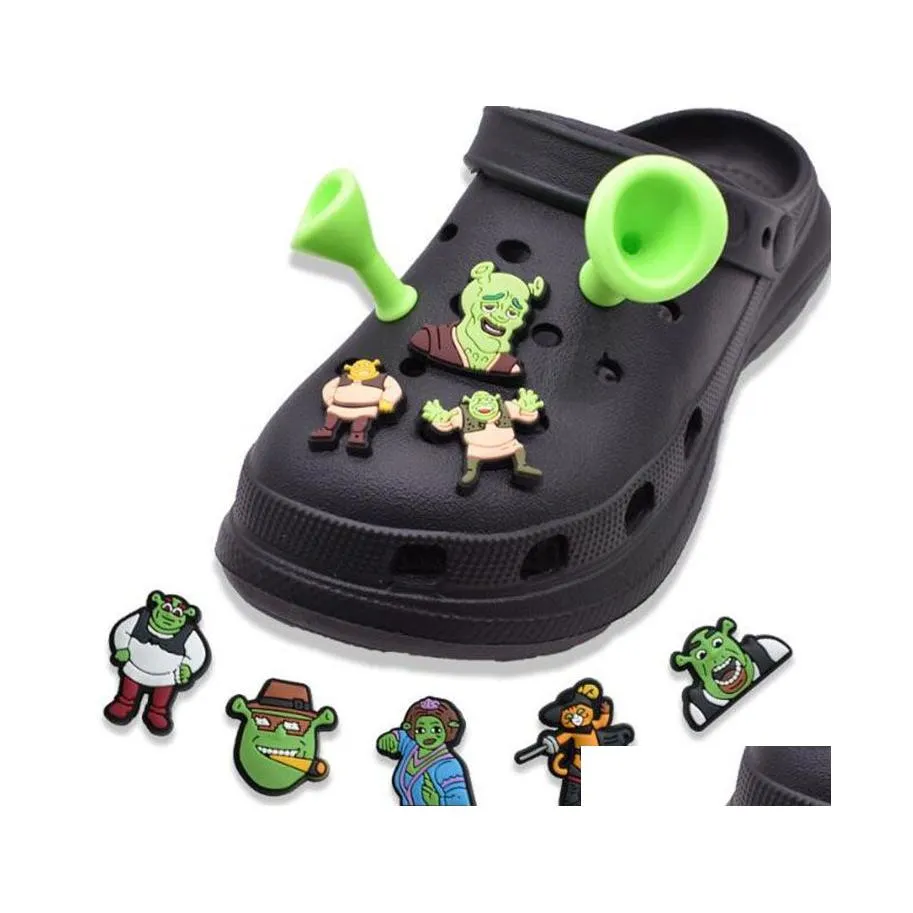 Shoe Parts Accessories Charms Cartoon Pvc Croc Decoration Buckle Charm Drop Delivery Shoes Dh7R8