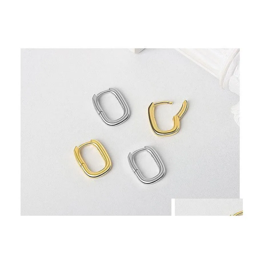 Stud Fashion Small Geometric Solid Oval Earrings Gold Sier Color Hoop Earring For Women Prevent Allergy Jewelry 2021 Drop Delivery Dhdb1