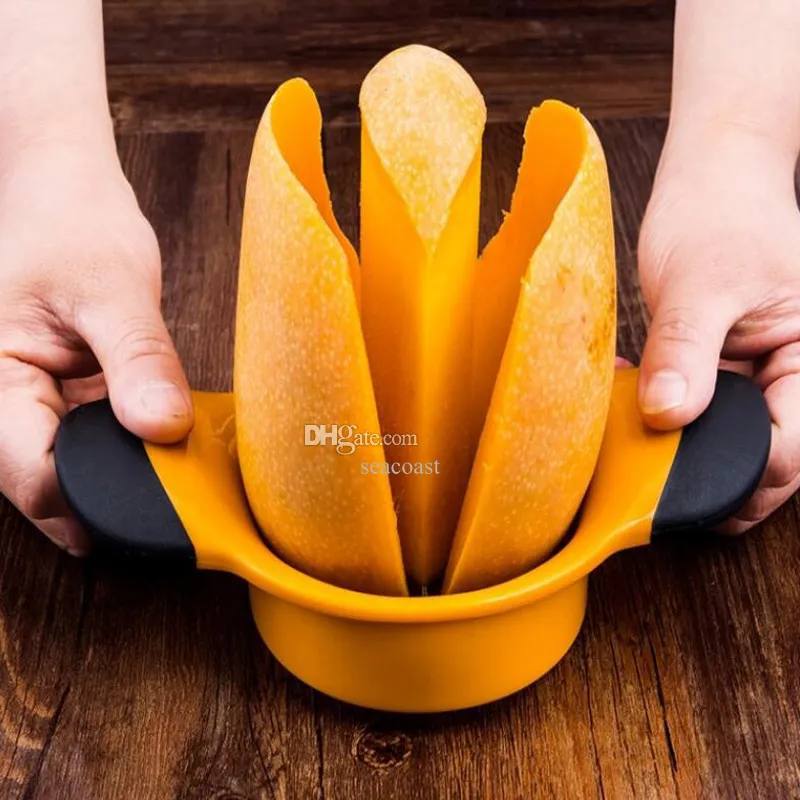 Kitchen Tools Stainless Steel Metal Mango Slicer Large Mango Big Fruit Slicer Splitter Cutter Blades with Non Slip Handles