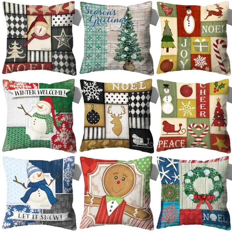 Подушки для подушек декоративные рождественские украшения для домашнего украшения наволочка 45