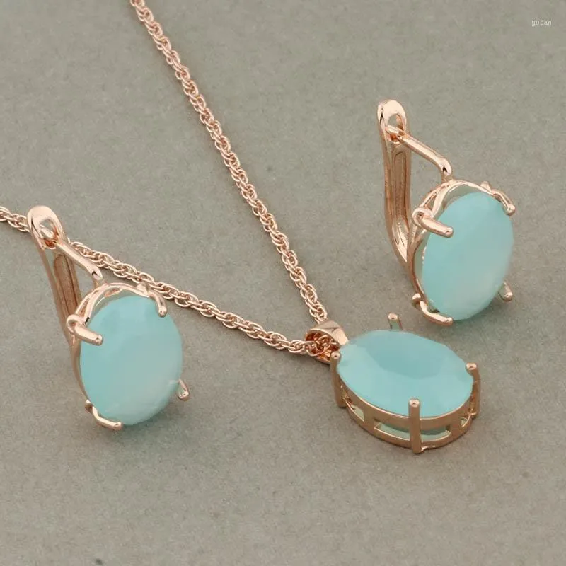 Necklace Earrings Set Arrival Trend 2023 Fashion For Women And Earing Classic 585 Rose Gold Color Luxury Quality Jewelry