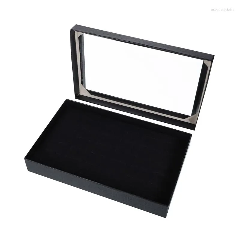 Sacchetti per gioielli Portable Fashion Trasparente 36 Slot Anelli Espositore Orecchini in metallo Bijoux Storage Box Cabinet