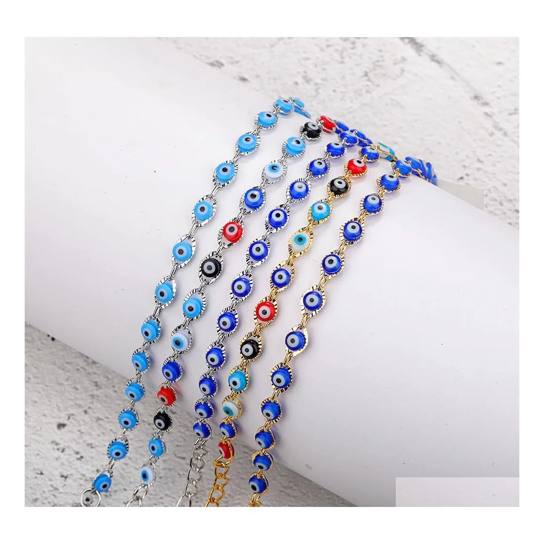 Charm Armbanden Crystal Bead Armband Bangles Emaille Goud Evil Blue Eye Voor Vrouwen Geluk Turkse Ogen Sieraden Geschenken Drop Levering Otayz