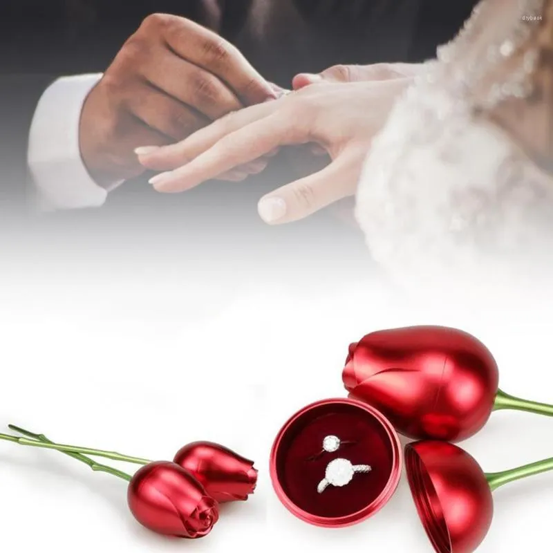 Biżuteria torebki romantyczne pierścień róży pudełko kolczyki naszyjnik organizator wisiorek Uchwyt do przechowywania