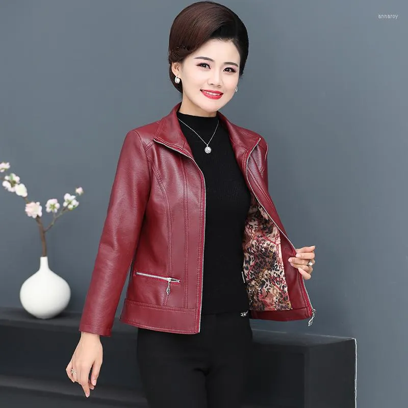 2023 Spring Foschini Leather Jackets Pu Jacket For Middle Aged And