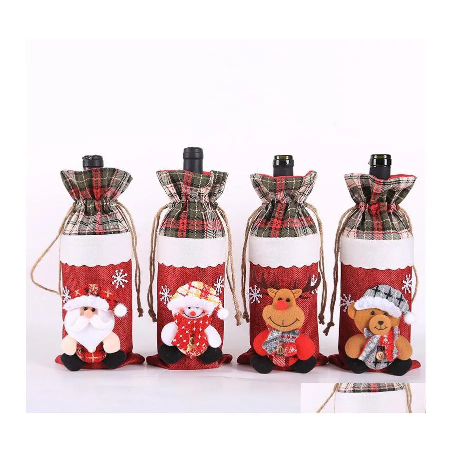 Christmas Decorations Red Wine Bottle Er Bag Gift Decoration Home Xmas Party Supplier Wy1395 Drop Delivery Garden Festive Supplies Dh4Cc