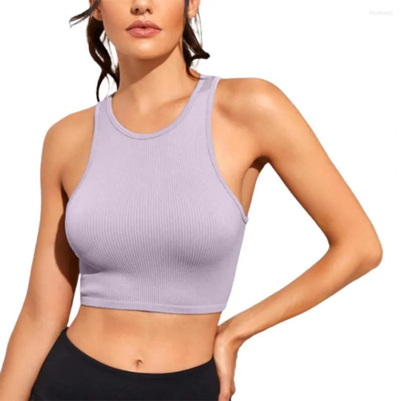 Women's Shapers 2023 Women Tank Top Solid Color O Neck Short Navel-exposed High Elasticity Cropped Tops Daily Clothes Vest Sport Wear