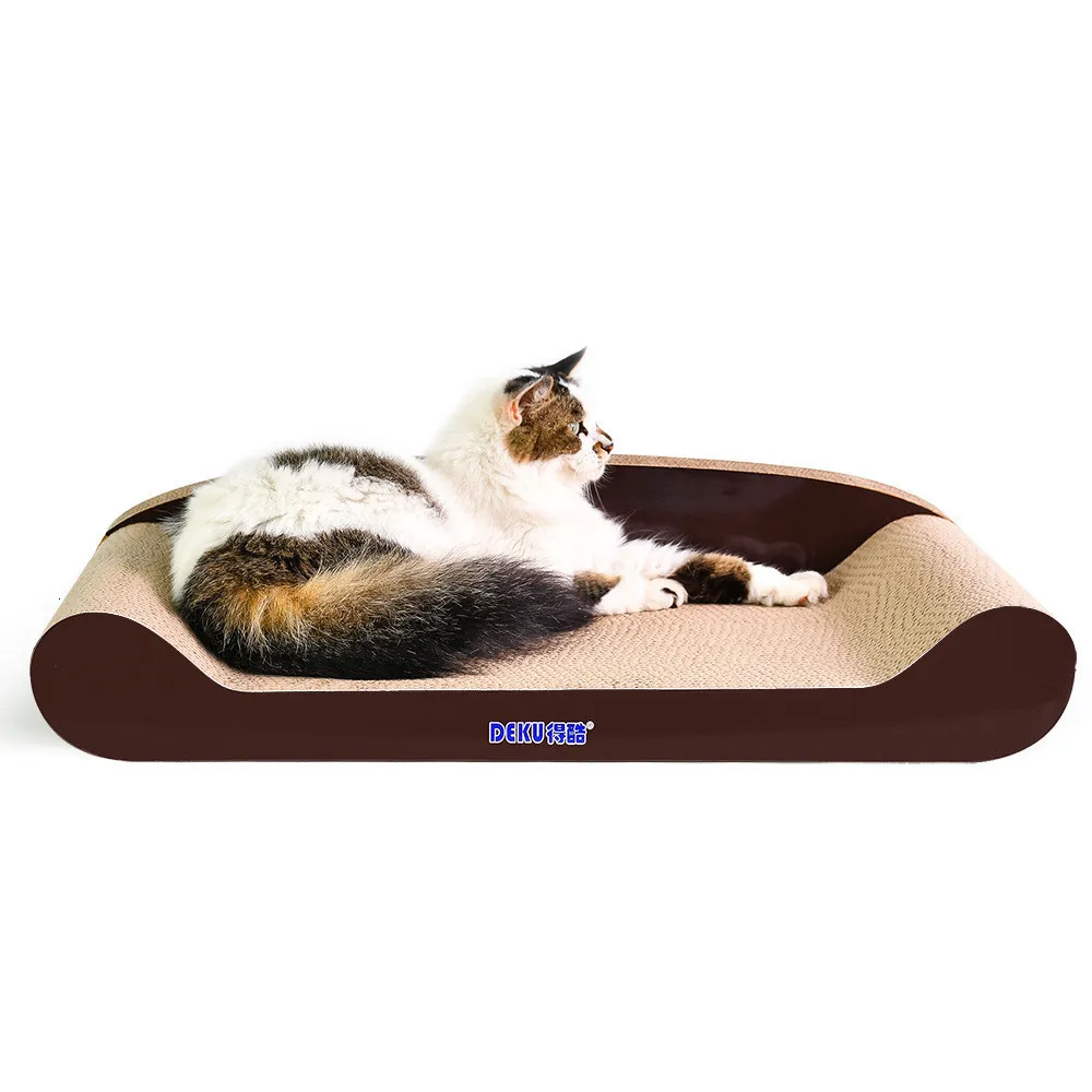 Cat Furniture Scratchers Cat Scratch Board Lounge Nail Scraper Scratching Pad Pet Sofa Cat Beds Corrugated Cardboard Toy For Kitten Scratcher WIth Catnip 230130