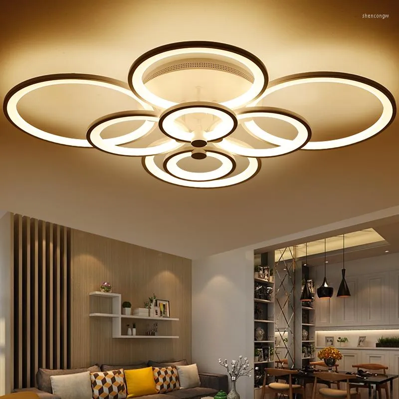 Chandeliers Surface Mounted Modern Chandelier For Living Room Study Bedroom White Or Black Led Fixtures