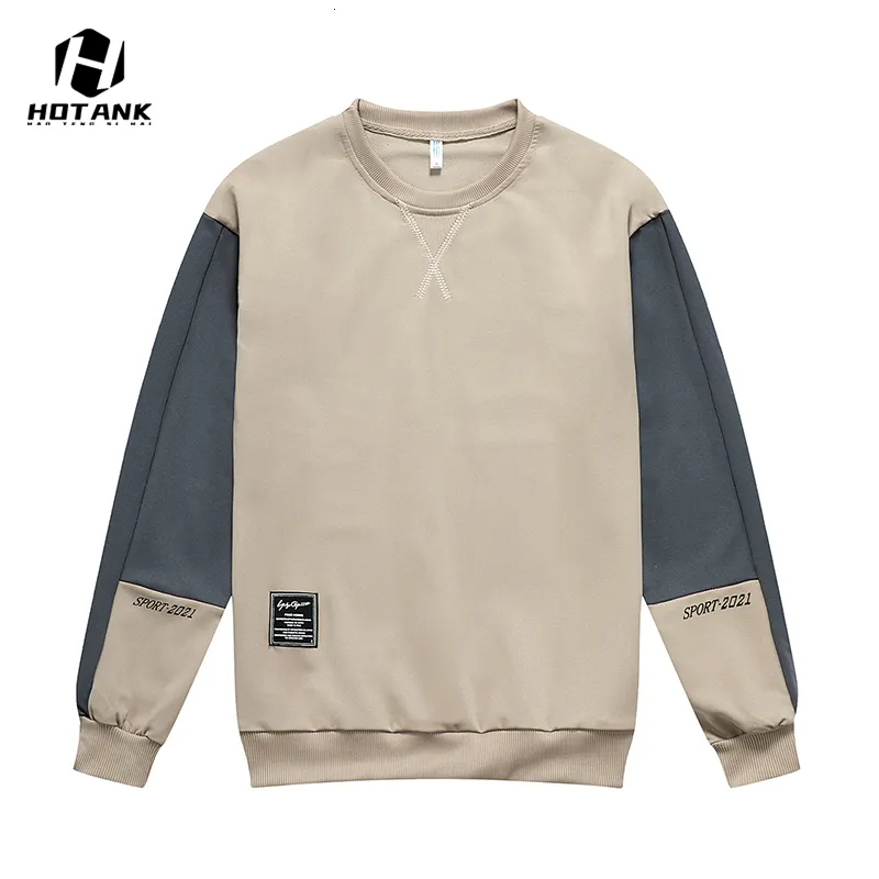 Moletons masculinos moletons da marca Men de colarinho redondo casual Men de manga longa Men coreano Pullover com capuz de capuz Tops Tops Macho Sweatshirt 230130