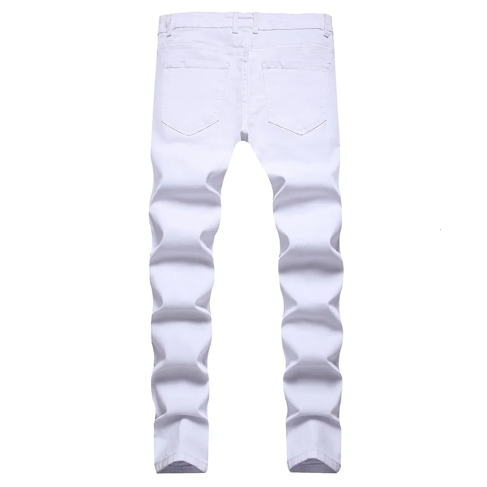 Y2K Jeans: Mens Slim Straight Stretch Denim Pants With