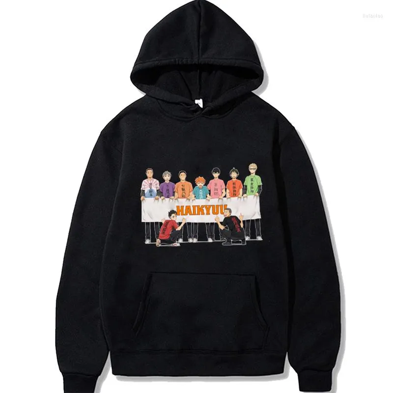 Męskie bluzy haikyuu drukuj Karasuno High School Mężczyźni kobiety harajuku bluza pullover z kapturem swobodne odzież Owczesny mężczyzna