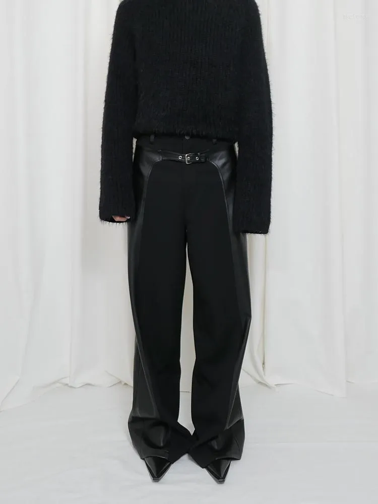 Pantaloni da uomo 2023 Abbigliamento da donna per uomo Pantaloni dritti in pelle impiombati stile Yamamoto Costumi taglie forti 27-46