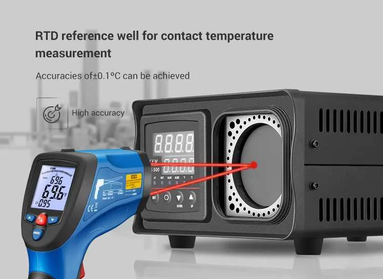 CEM BX-500 Profesyonel Taşınabilir IR Termometre Kızılötesi Sıcaklık Kalibrörü 500C