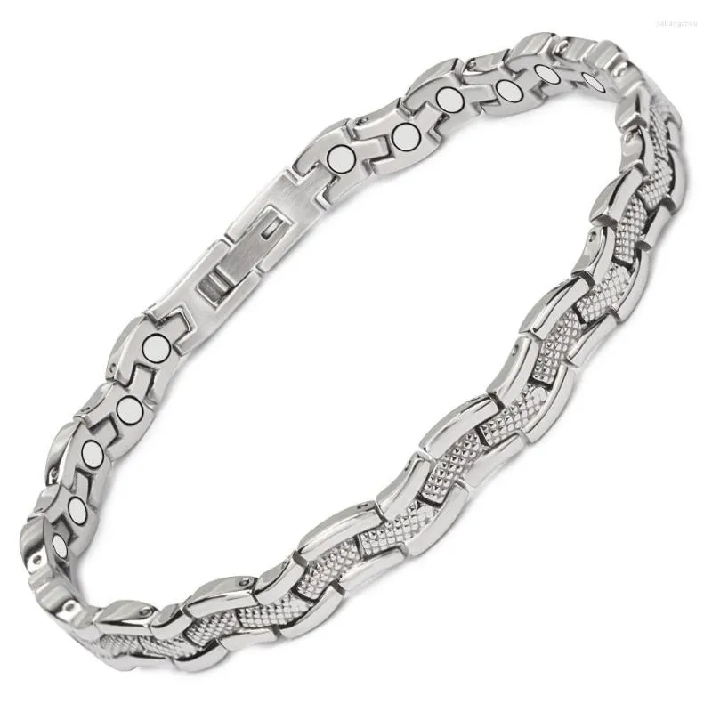 Bracelets de cheville Wollet bijoux Ankelt magnétique pour les femmes avec 30 pièces aimants de guérison santé pas de placage 24cm/6mm