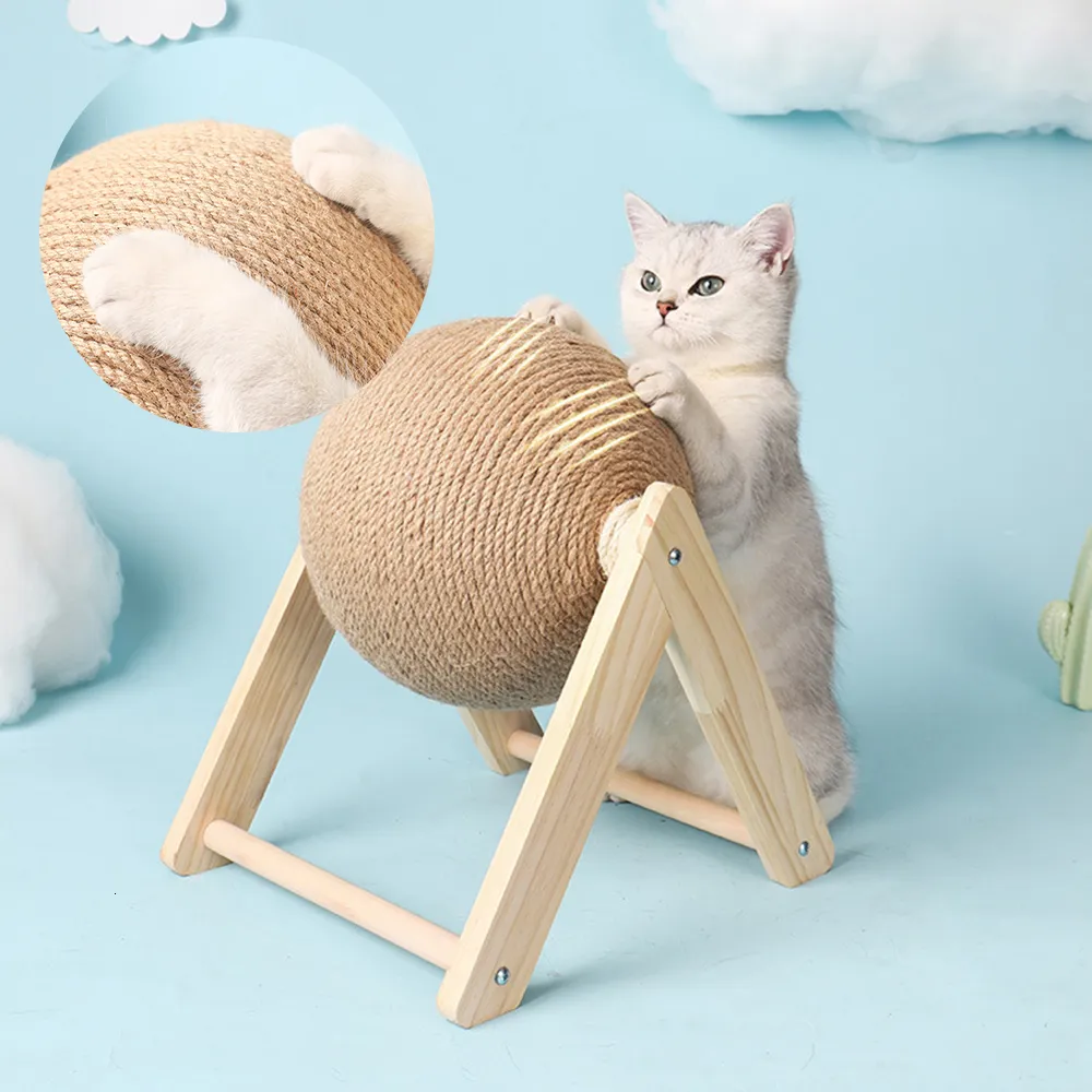 Cat Furniture Scratchers Cat Scratcher Toy Pet Crasting Ball Kitten Sisal Rope Cat Scraper Wear Resistant Claw Slanner Furniture Cat Sofa Protector 230130