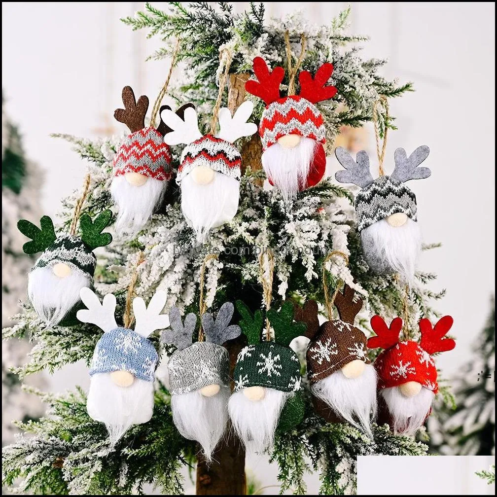 Kerstdecoraties 5 stks/Lot Tree Hangende Gnomes Ornamenten Zweeds handgemaakte Handgemaakte pluche Santa Home Decor Holiday PAB12035 Drop levering OT8EG