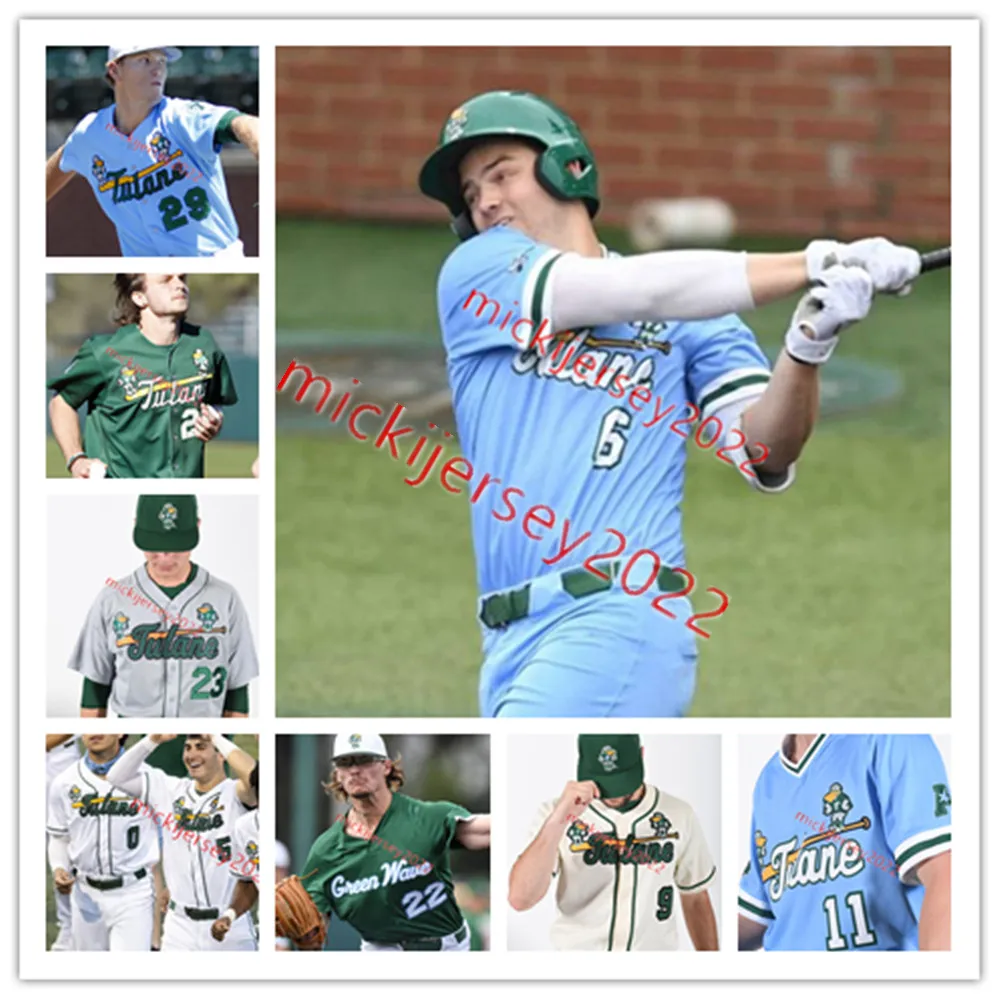 Tulane Green Wave Baseball Jersey Custom Stitched Mens Youth Sizes  Bennett Lee, Minder, Hart, Aviles, Engelhard, Linn Shop Now!