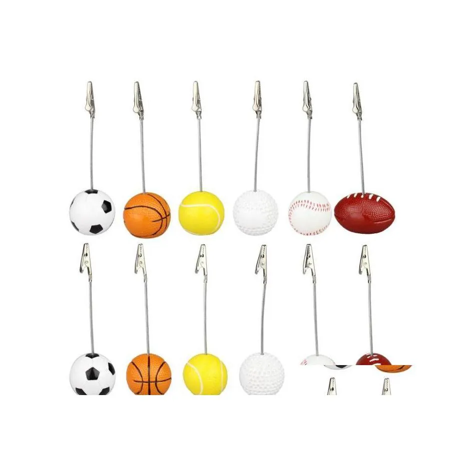 Andere evenementenfeestje Sport Ball P O Clip Alligator Wire Card Memo Holder Tabel Plaats Gunst SN988 Drop Delivery Home Garden Fe Dhyif