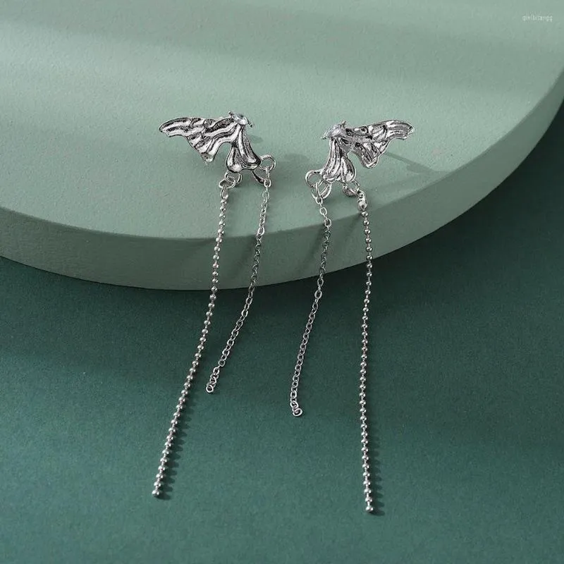 Rückseiten-Ohrringe, Schmetterlings-Ohrclip, glänzender Zirkon, goldfarben, lange Quaste, Manschette, Geschenk für Frauen ohne Piercing, Modeschmuck