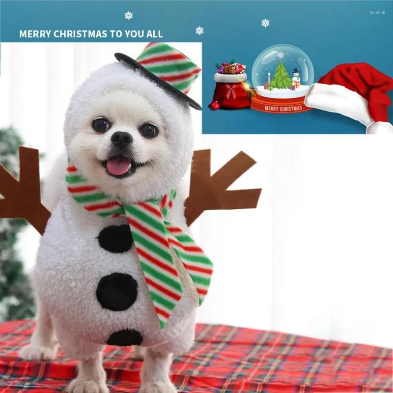 Hundebekleidung 2023 Haustier Weihnachtskleidung Lustige Schneemannkostüme Cosplay Outfit Zubehör für mittelgroße große Hunde Katzen