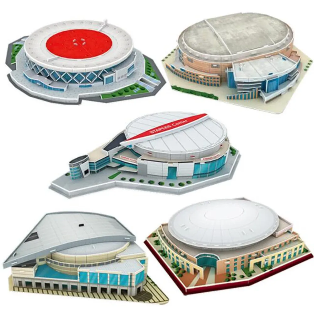 LINK 2 Klassisches Puzzle zum Selbermachen, 3D-Puzzle, Weltfußballstadion, europäischer Fußballspielplatz, zusammengebautes Gebäudemodell, Puzzlespielzeug für Kinder