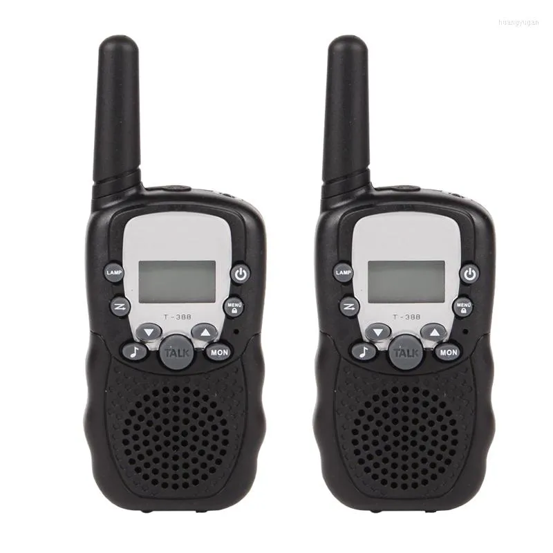 Walkie Talkie 2 PCS T388 Kids 100-500M Kommunikationsavstånd Backlight LCD-skärm Mini 2CH UHF