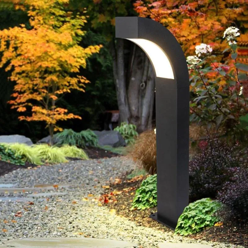 Aluminium étanche IP65 LED pelouse lumière extérieure jardin borne paysage voie pilier cour Villa lampes