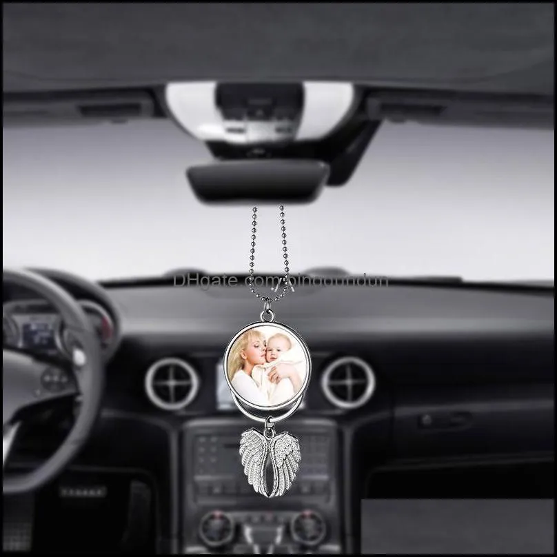 Party Favor Blancs de sublimation Ornement de voiture Décorations Ailes d'ange Forme Transfert vierge Impression Consommables Fournitures Noël Dro Otymo