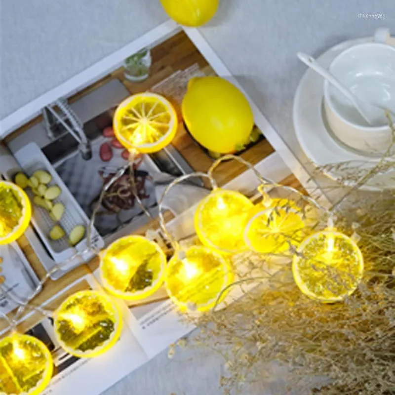 Strings 5m 20 LED Lemon Festoon Party String Lichte kerstverlichting Connectable Fairy Wedding Garden Pendant Garland